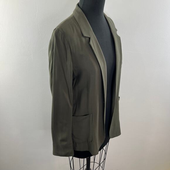 TALULA Green 8 KENT Blazer Open Front Long Sleeve Notch Lapel Single Breasted - Picture 3 of 10